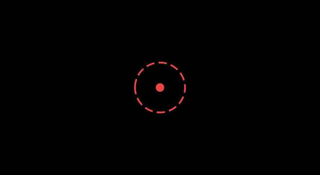 Red target circle hud animation for digital interface animation