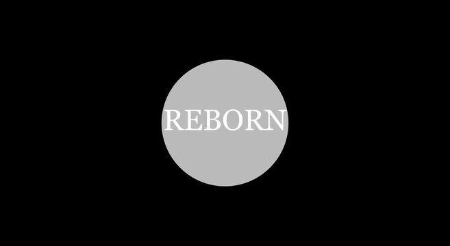 Reborn minimalist typography motion on animation black background