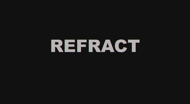 Refract: glitchy text animation with rainbow effect on black animation