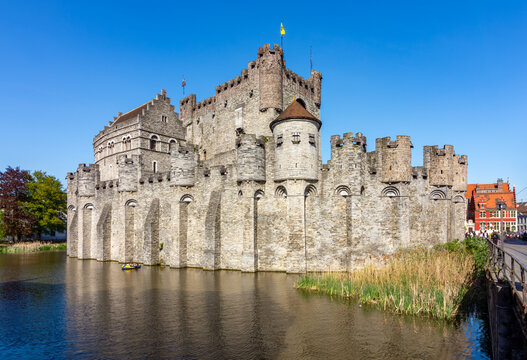 Medieval Gravensteen castle in Gent, Belgium