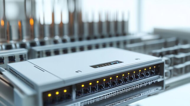 A High Tech Design of a Wireless Access Point Integrated Into Network Infrastructure White Background