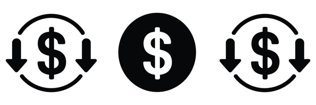 Cost reduction icon concept for business savings optimization expense control financial efficiency management strategy design