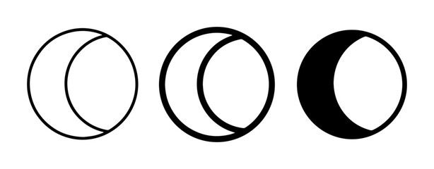 Moon Phases Vector Icons, Celestial Cycle Graphics, Astronomical Illumination Symbols, Lunar Orbit Stages © Masud
