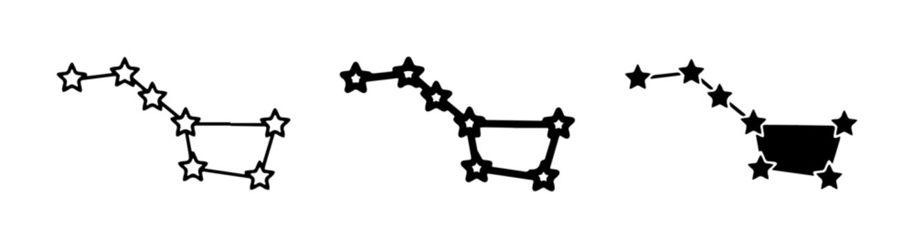 Ursa Major Constellation Vector Icons, Celestial Star Patterns, Astronomical Symbols, Night Sky Graphics, Cosmic Designs