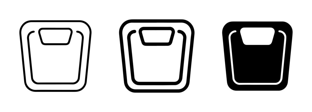 Weight Scale Icons, Bathroom Scale Vector Graphics, Health Measurement Symbols for Fitness and Dieting