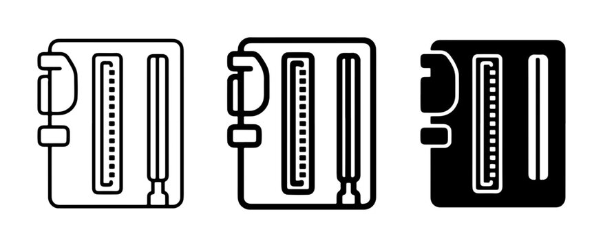 Computer RAM Modules, Vector Icons Set: Memory Sticks, DIMM, SIMM, Technology Hardware Graphics