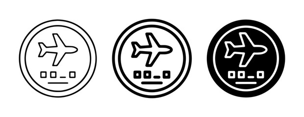Airplane Icons Set: Simple Line Art and Solid Black Vector Graphics for Aviation and Travel Concepts © Hasanu
