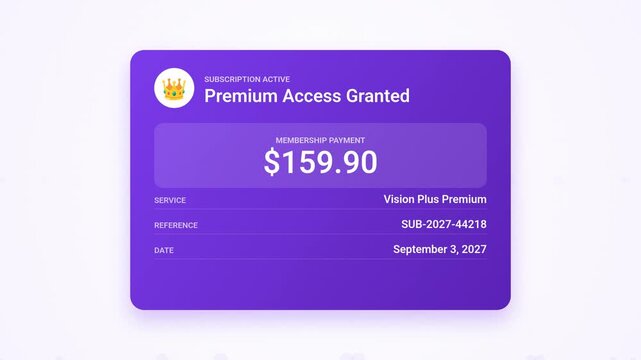 Premium Access Granted Digital Subscription Payment Confirmation