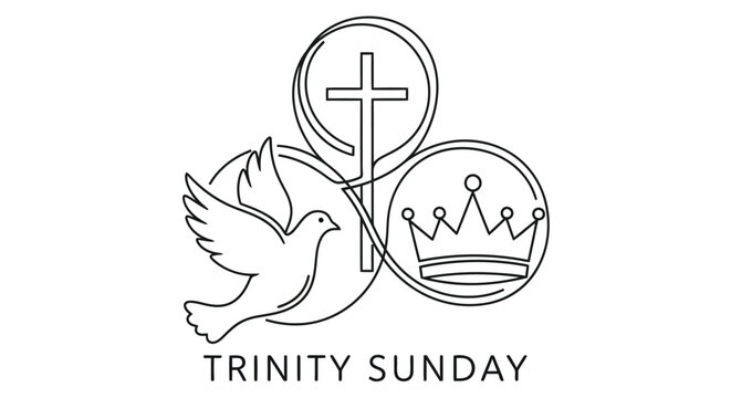 trinity sunday religious symbols in minimalist line art high quality professional