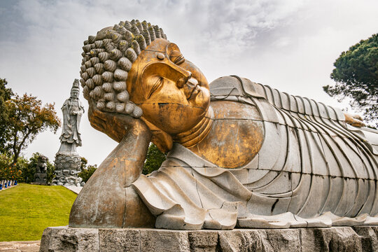 Buddha statue in the Bacalhoa Buddha Eden Garden, biggest oriental garden in Europe - Portugal