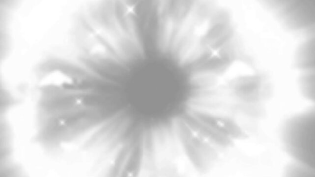 Black White Smoke Vortex Tunnel Abstract Background, Dark Swirling Fog Cloud Radial Burst Glowing Sparks Cinematic Dramatic Video Backdrop

