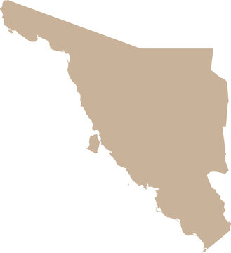 Sonora Isolated Map Cartography Illustration State in Mexico