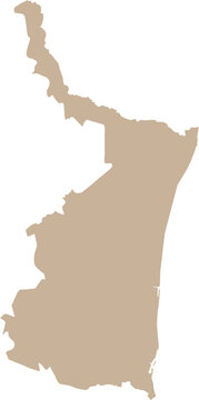 Tamaulipas Isolated Map Cartography Illustration State in Mexico