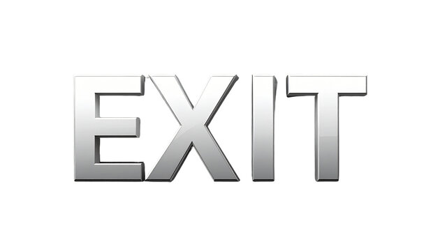 Exit word isolated on white background
