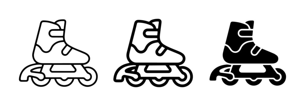 Inline Skates Vector Icons, Rollerblade Sport Equipment Set, Speed Skating Gear Graphics