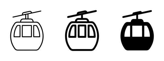 Cable Car Icons, Gondola Lift Vector Graphics, Aerial Tramway Symbols for Transportation and Tourism Concepts © Rashidul