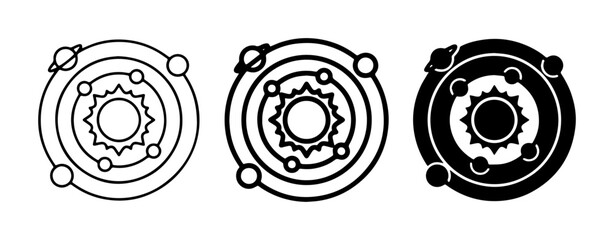 Solar System Icons, Celestial Orbits, Planetary Models, Astronomical Diagrams, Space Science Illustrations © Farzana
