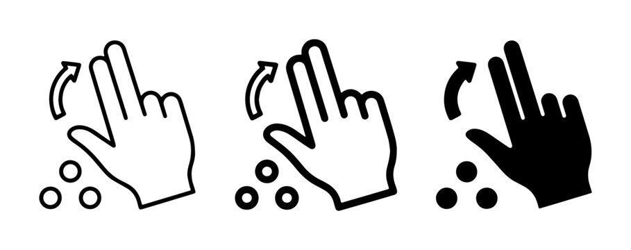 Gesture Icons Set: Pinch Zoom Out, Swipe Left, Swipe Right, Touchscreen Interaction, Digital Interface Elements