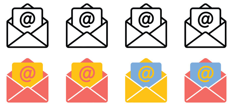 Email message envelope icon representing digital communication mail inbox notification and online messaging system interface design
