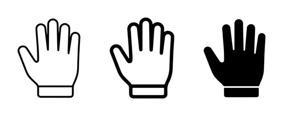 Obraz premium Hand Icons Set, Open Palm Vector Graphics, Stop Gesture Symbols, Black and White Icons for UI and Web Design