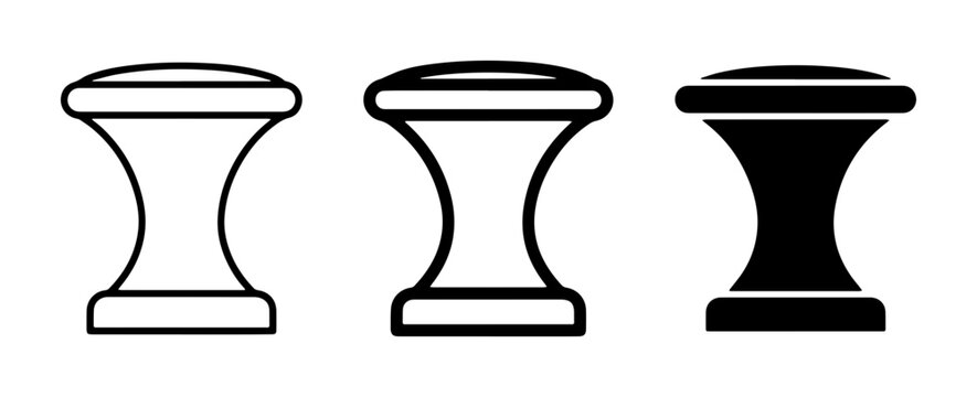 Cabinet Knob Icons, Furniture Hardware Vector Set, Drawer Pull Graphics, Black and White Design Elements
