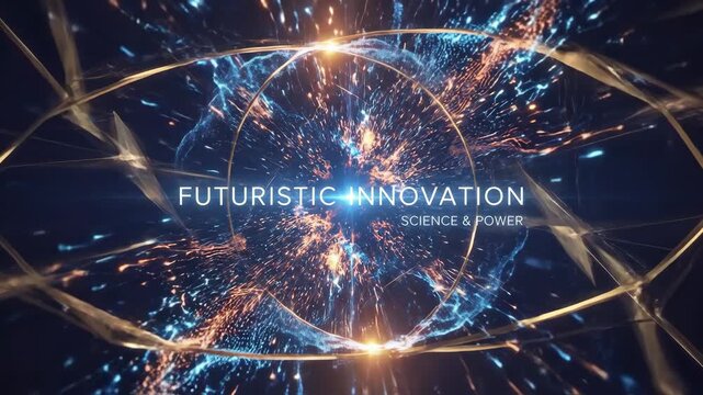 Dynamic electric particle explosion in an abstract dimensional environment, energetic burst of glowing sparks and motion, futuristic power, science and innovation concept, dark backdrop, vivid