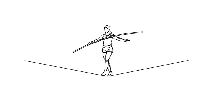 Tightrope Walker with Pole