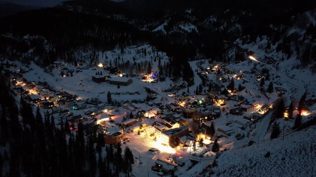 Night Timelapse Of The Mountain Town Of Red Cliff Colorado