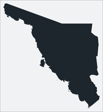 Sonora, MX, Mexico map. Just a simple border map. Shape of the region. Plain boundary outline. Vector illustration.