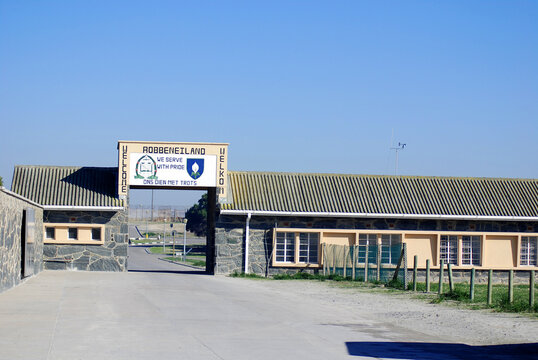 CAPE TOWN SOUTH AFRICA : Outside Robben Island prison where Nobel Laureate and former President of South Africa Nelson Mandela was imprisoned 