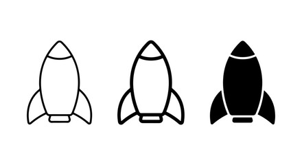 Rocket Ship Icons Set: Space Exploration, Launch, Journey © Asif