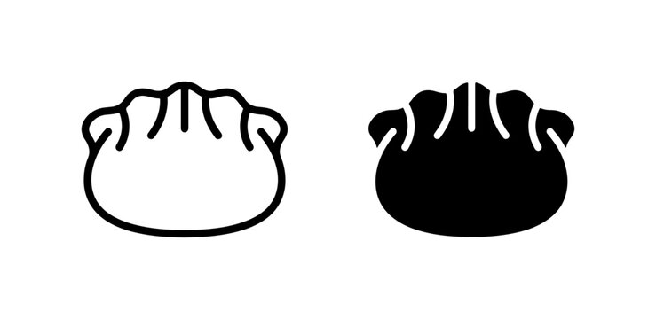 Dumpling Icons, Baozi Vector Art, Steamed Bun Graphics