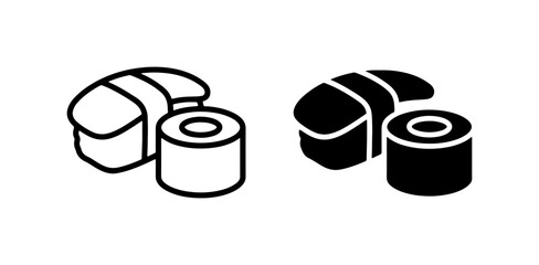Sushi Icons, Japanese Food Vector Graphics, Asian Cuisine Symbols © Mahmudur
