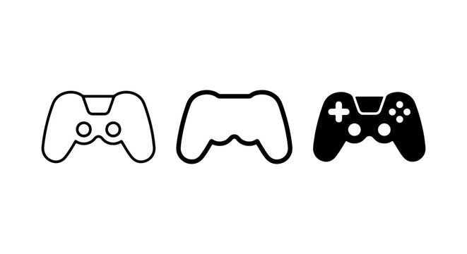 Video Game Controller Icons, Gaming Input Devices, Retro and Modern Joysticks
