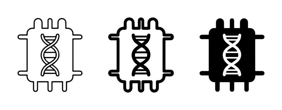 Biotechnology Icons: DNA Chip, Genetic Engineering, Molecular Biology, Digital Science, Biotechnology Research, Gene Sequencing, Medical Technology, Healthcare Innovation