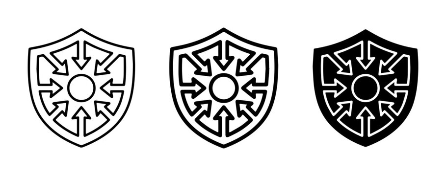 Shield Icon Set, Security Symbol, Protection Emblem, Defense Graphic, Safety Badge, Cyber Security, Data Protection, Threat Prevention