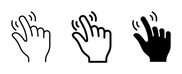 Obraz premium Tap Gesture Icons, Digital Interaction Symbols, Touchscreen Clicks, User Interface Elements, Vector Hand Clicks