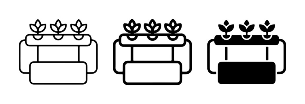 Hydroponic System Icons, Vertical Farming Plants, Aeroponic Growing Setup, Organic Agriculture Icons, Modern Garden Technology