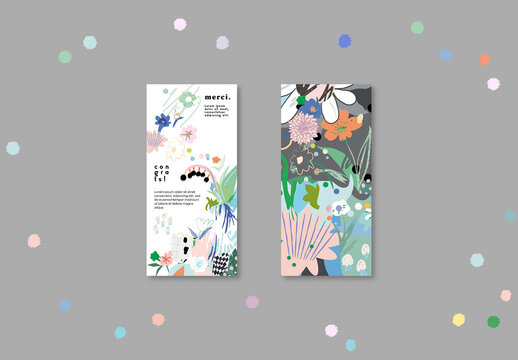 Floral Abstract Cards Layout
