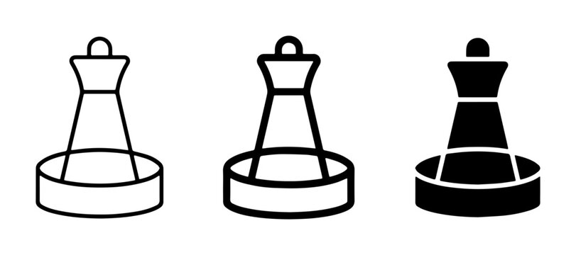 Buoy Icons Set: Nautical Navigation Markers, Marine Safety Symbols, Waterway Guidance, Maritime Navigation, Oceanography, Shipping Lane Markers, Set of 3 Vector Graphics