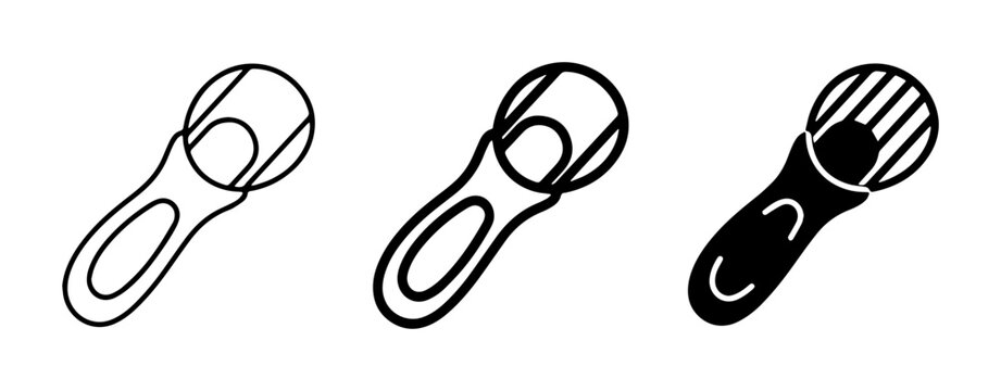Zipper Pull Tab Icons, Clothing Fastener Elements, Garment Repair Symbols, Vector Set