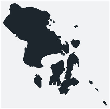 South East Sulawesi, ID, Indonesia map. Just a simple border map. Shape of the region. Plain boundary outline. Vector illustration.