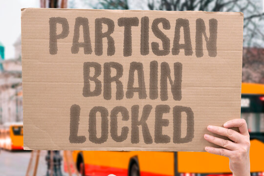 "Partisan Brain Locked" Neuroscientific research shows political identity activates the same brain regions as tribal threat responses. NEUROSCIENTIFIC. IDENTITY. ACTIVATES. REGIONS. RESPONSES.