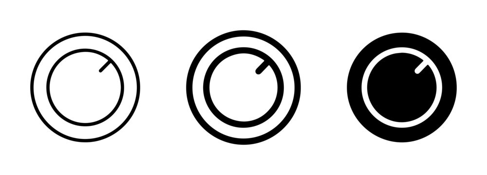 Control Knob Icons, Volume Dial Set, Audio Interface Symbols, Precision Adjustment Vector Graphics