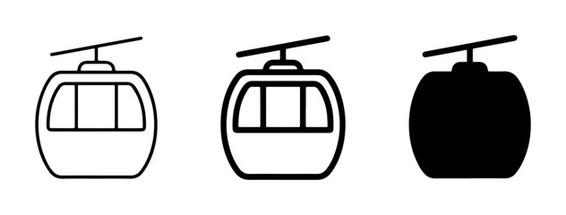 Cable Car Icons, Gondola Lift Vector Graphics, Aerial Tramway Symbols for Transport and Tourism © Arifur