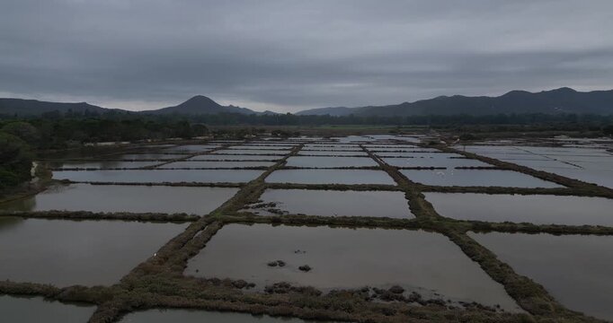 The saltworks of Porto-Vecchio (Salines de Porto-Vecchio) on the southeast coast of Corsica.
