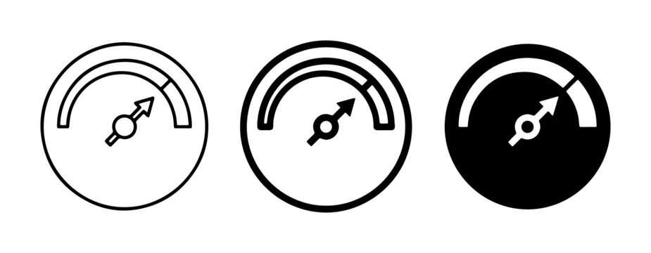 Speedometer Icons, Gauge Symbols, Performance Meter Vector Graphics, Speed Indicator Set, Measurement Dial Collection