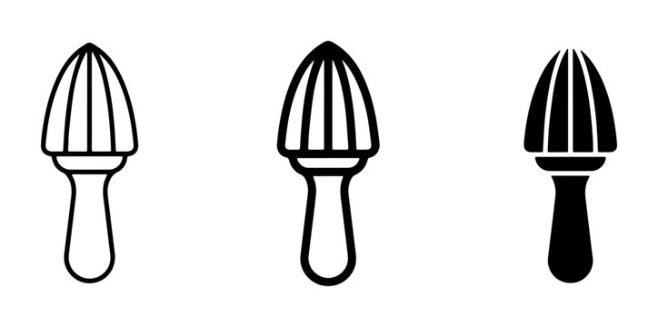 Citrus Juicer Icons, Lemon Squeezer Vector Graphics, Manual Fruit Press Symbols for Kitchen and Bar Use