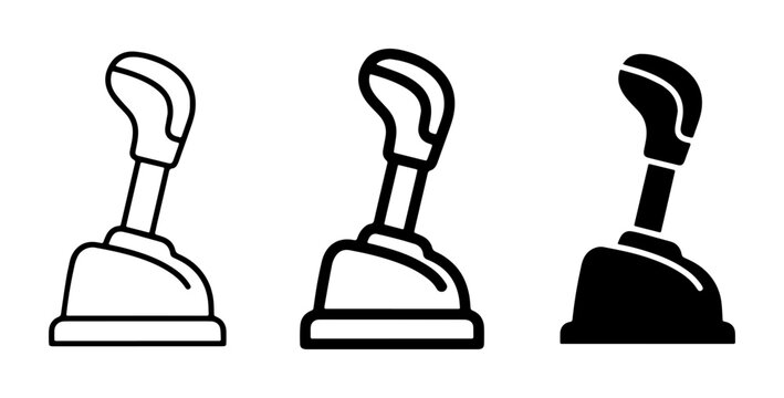 Gear Shift Lever Icons, Manual Transmission Control Vector Set, Automotive Drive Selector Graphics