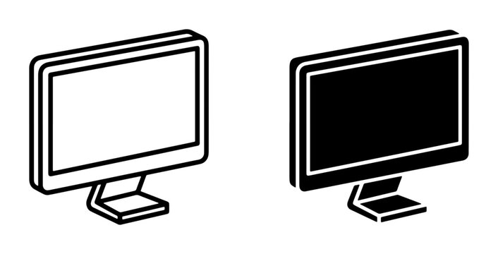 Computer Monitor Icons, Digital Display Vector Art, Screen Technology Graphics, Modern Electronic Device Symbols